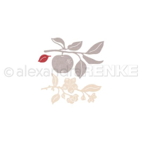 Billede: skæreskabelon 2 æblegrene, 1 i blomst og 1 med frugt, Alexandra Renke Dies 