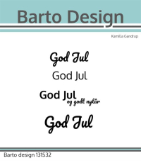 Billede: Barto Design Clearstamp God Jul, God Jul, God Jul og godt nytår, God Jul, Største: 4,7x1,2cm