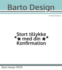Billede: Barto Design Clearstamp Stort tillykke med din Konfirmation, 6x2,2cm