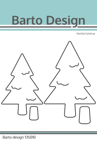 Billede: skæreskabelon 2 juletræer med stamme, Barto Design Dies 