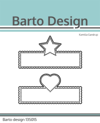 Billede: skæreskabelon 2 stk. bannere med stjerne og hjerte, Barto Design Dies 