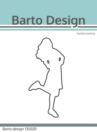 Billede: skæreskabelon pige i silhuet, Barto Design Dies 