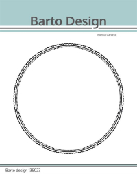 Billede: skæreskabelon 2 runde baggrundsdies, 1 med scallopkant og 1 med dotskant, Barto Design Dies 