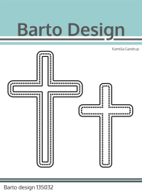 Billede: skæreskabelon 2 kors med dots rundt i kanten, Barto Design Dies 