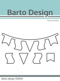 Billede: skæreskabelon flagranke og løse flag, Barto Design Dies 