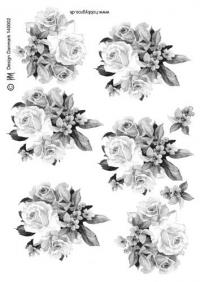 Billede: sort/hvid rosenbuket, hmmetallic