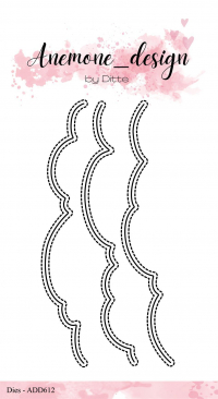 Billede: skæreskabelon 3 kanter med stitch, Anemone_design Dies