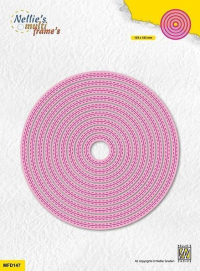Billede: skæreskabelon cirkel med dobbelt stitch, NELLIE SNELLEN MULTIFRAME “Double Stitchlines: Round