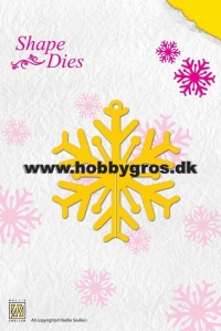 Billede: skæreskabelon snowflake, SD006, shape die, nellie snellen, tilbud førpris kr. 48,- nupris