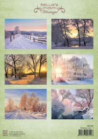 Billede: NELLIE SNELLEN VINTAGE ARK NEVI087, 1 ARK, træer i vintervejr