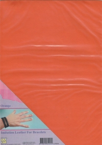 Billede: NS Imiteret Læder A4 Orange ILFB009, kan bruges til kort og smykker med bracelet die, 1 ark