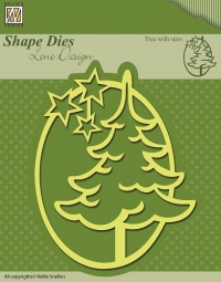 Billede: skæreskabelon NS Lene Design Shape Die “Tree with stars