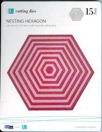 Billede: skæreskabelon Nesting Hexagon, 15 dies, QuicKutz, førpris kr. 210,- nupris