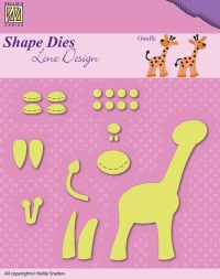 Billede: skæreskabelon lille giraf, LENE DESIGN SHAPE DIE SDL030, nellie snellen, førpris kr. 68,00, nupris