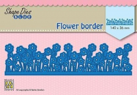 Billede: skæreskabelon løs blomsterkant, NS SHAPE DIES BLUE “Flower border” SDB082, 140x36mm, førpris kr. 48,- nupris