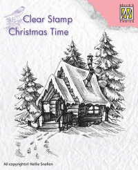 Billede: NS Clearstamp “Snowy house-2” CT022, 8,5x7cm, førpris kr. 30,- nupris