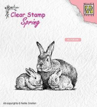 Billede: NS CLEARSTAMP “Rabbit family″ SPCS010, 60x45mm, førpris kr. 18,- nupris