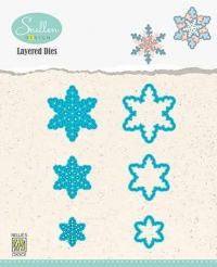 Billede: skæreskabelon snefnug, NS Layered Dies “Snowflakes