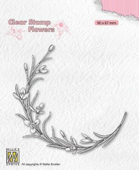 Billede: NS Clearstamp “Blooming Twig″ FLO029, 90x87mm, buet blomstergren 
