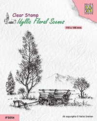 Billede: NS Clearstamp “Meadow with cart