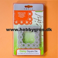 Billede: Tonic daisy square die 9x9 cm, skæreskabelon 225E, førpris kr. 99,- nupris
