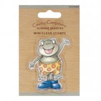 Billede: stempel 75x75mm, glad frø, country companions