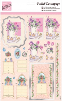 Billede: blomstervase på toiletbord og kommode, Anita's udstanset 3d, ANT 169526