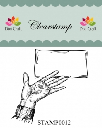 Billede: Dixi Craft Stempel STAMP0012, hånd med brev, førpris kr. 20,- nupris