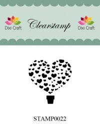 Billede: Dixi Craft Stempel STAMP0022, potteplantehjerter, førpris kr. 20,- nupris
