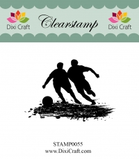 Billede: DIXI CRAFT STEMPEL 2 fodboldspillere, 6,2x4,5cm  STAMP0055, førpris kr. 24,00, nupris