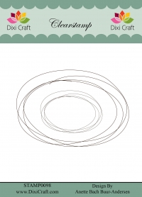 Billede: DIXI CRAFT CLEARSTAMP “Sketch – Oval” STAMP0098, 9,5x6,6/5,2x3,6cm, førpris kr. 60,- nupris