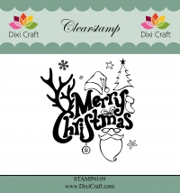 Billede: DIXI CRAFT CLEARSTAMP “Merry Christmas” STAMP0109, 5,6x6cm, førpris kr. 32,- nupris