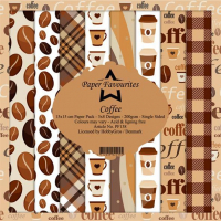Billede: Paper Favourites Paper Pack, Coffee, PF138200gsm - 24 ark - 15x15cm, førpris kr. 35,- nupris
