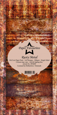 Billede: Paper Favourites Slim Card, Rusty Metal, PFS009, 200gsm - 24 ark - 10x21cm