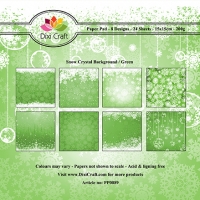 Billede: DIXI CRAFT PAPIRSBLOK 15X15CM “Snow Crystal Background / Green” PP0089, førpris kr. 35,- nupris
