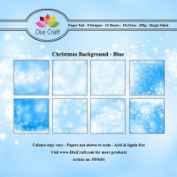 Billede: DIXI CRAFT PAPIRSBLOK 15X15CM “Christmas Background - Blue” PP0101, førpris kr. 35,- nupris
