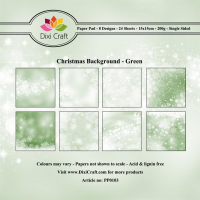 Billede: DIXI CRAFT PAPIRSBLOK 15X15CM “Christmas Background - Green” PP0103, førpris kr. 35,- nupris
