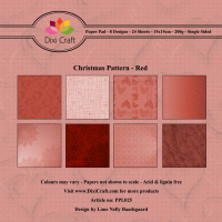 Billede: DIXI CRAFT PAPIRSBLOK 15X15CM “Christmas Pattern - Red” PPL025, førpris kr. 35,- nupris

