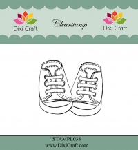 Billede: DIXI CRAFT CLEARSTAMP “Baby shoes” STAMPL038, 5x4,5cm, førpris kr. 24,- nupris