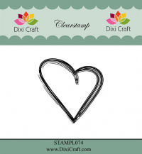 Billede: DIXI CRAFT CLEARSTAMP “Sketch Heart” STAMPL074, 5,1x5,1cm, førpris kr. 24,- nupris 