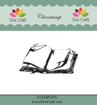 Billede: DIXI CRAFT CLEARSTAMP “Old book” STAMPL076, 6,7x3,5cm, førpris kr. 20,- nupris