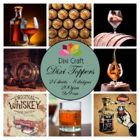 Billede: DIXI CRAFT TOPPERS 9X9CM 24 ARK ET0329, whiskey