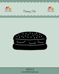 Billede: skæreskabelon burger, DIXI CRAFT DIES “Burger” MDL012, 7,3x4cm, førpris kr. 40,00, nupris
