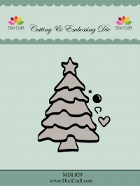 Billede: skære/prægeskabelon juletræ, DIXI CRAFT DIES “Christmas Tree” MDL029, 7x10,2cm, førpris kr. 68,00, nupris