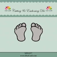 Billede: skære/prægeskabelon fødder, DIXI CRAFT DIES “Feets” MDL037, 4,2x2,8 & 4,2x2,8cm, førpris kr. 36,00, nupris