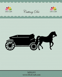Billede: skæreskabelon hest med vogn, DIXI CRAFT DIES 