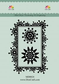 Billede: skæreskabelon snekrystalramme rektangel, MD0024, Dixi craft, 9,8x13,6cm, tilbud, førpris kr. 116,- nupris