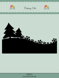 Billede: skæreskabelon træ og snekrystallinje, DIXI CRAFT DIE “Tree and Snowflake Line, md0057, førpris kr. 60,00, nupris