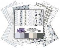 Billede: NHH Paperpad 30,5x30,5cm All in one - Grey, NHHP514, 12 ark dobbeltsidet, førpris kr. 88,- nupris