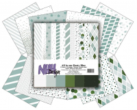 Billede: NHH Paperpad 30,5x30,5cm All in one - Dusty Blue, NHHP515, 12 ark dobbeltsidet, førpris kr. 88,- nupris